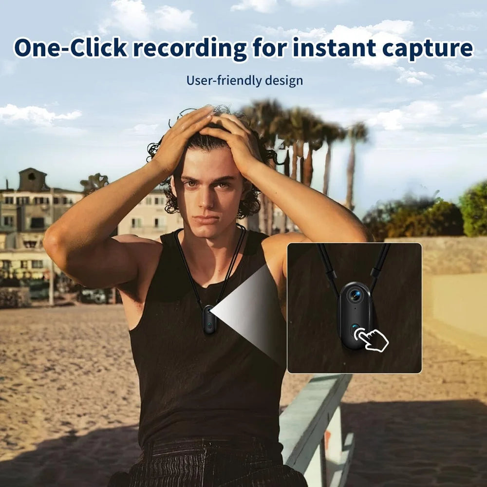 4K HD Outdoor Magnetic POV Camera 30FPS Mini Pet Vlogging Collar Camera for Cats Dogs Wireless Back Clip Mount Necklace Bodycam