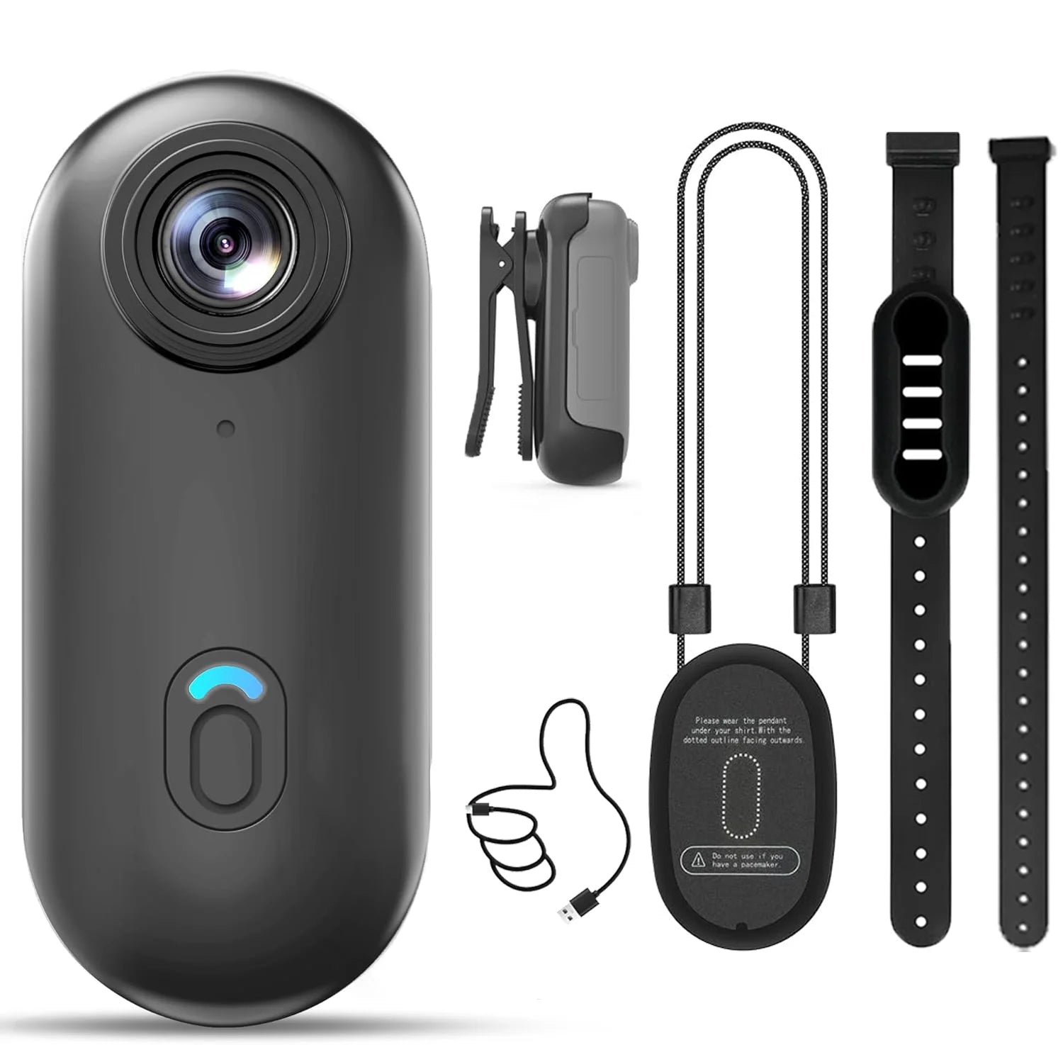 4K HD Outdoor Magnetic POV Camera 30FPS Mini Pet Vlogging Collar Camera for Cats Dogs Wireless Back Clip Mount Necklace Bodycam